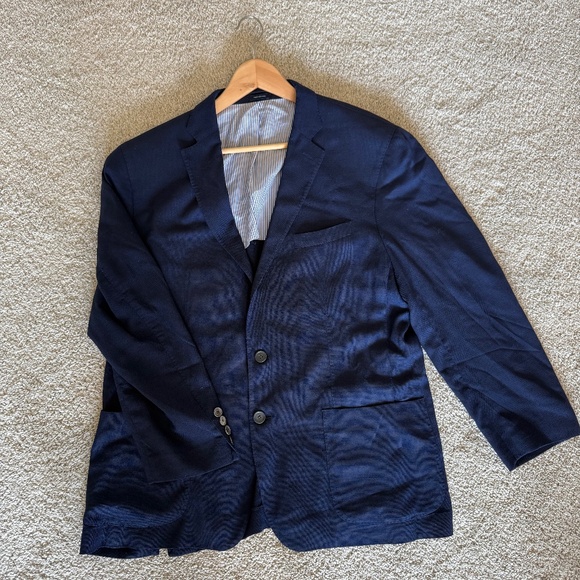 Peter Millar Excursionist Flex Blazer – Size 44R – Navy Wool-Silk Blend - Picture 3 of 9